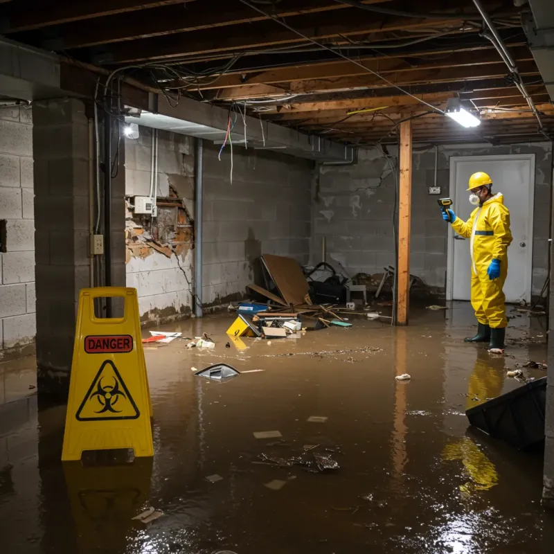 Flooded Basement Electrical Hazard in Wilburton, OK Property